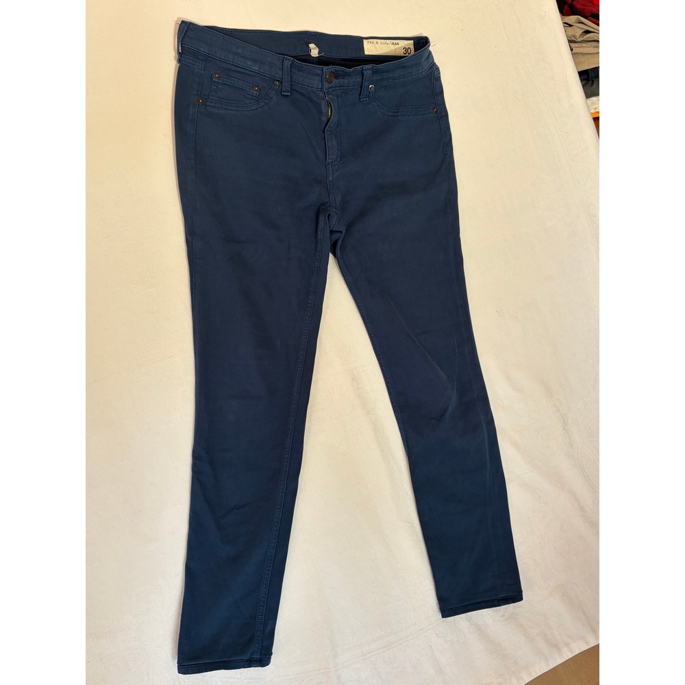 Rag & Bone JEAN Legging Pants Size 30 Teal Blue Skinny W15030163 Cotton Modal
